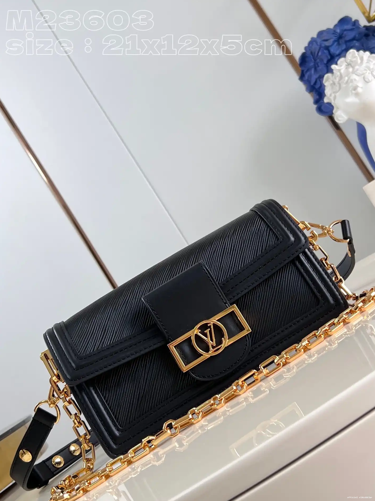 Official oldcobbler DAUPHINE LOUIS West-21*12*5CM VUITTON East 0610